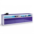Szafka RTV 160 x 40 x 45 cm Biała/Fioletowa z laminowanej płyty wiórowej i MDF